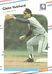 1988 Fleer Baseball Cards      542     Glenn Hubbard